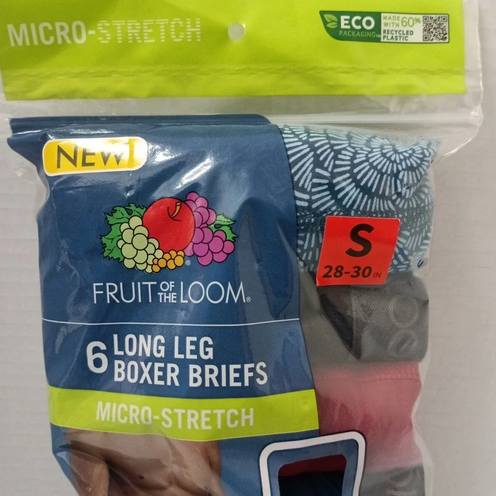 Fruit Of‎ The Loom Men's Long Leg Boxer Briefs Size S 28-30